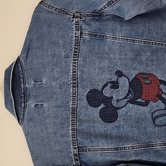 Gap Disney Mickey Mouse Icon Denim Jacket llX Kids- Women's Size Medium - Picture 7 of 16